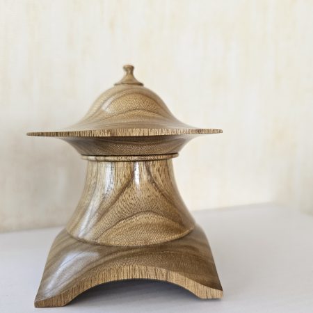 hand turned lidded trinket box made from sweet chestnut