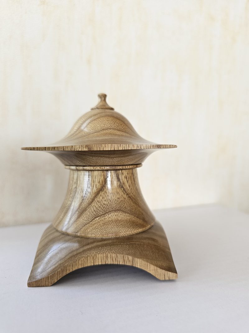 hand turned lidded trinket box made from sweet chestnut