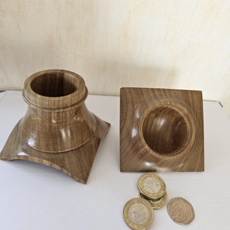 hand turned lidded trinket box made from sweet chestnut