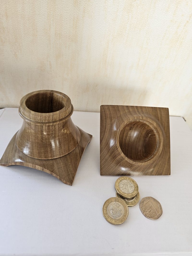 hand turned lidded trinket box made from sweet chestnut
