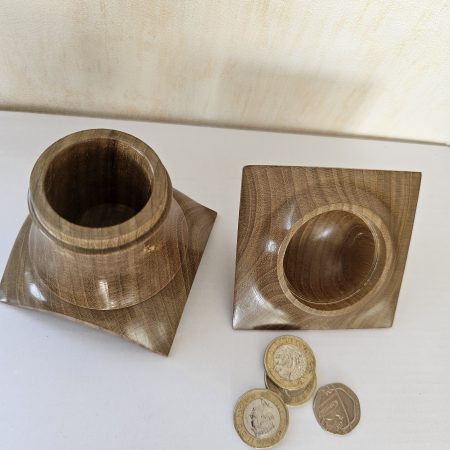 hand turned lidded trinket box made from sweet chestnut