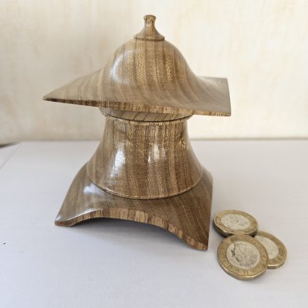 hand turned lidded trinket box made from sweet chestnut