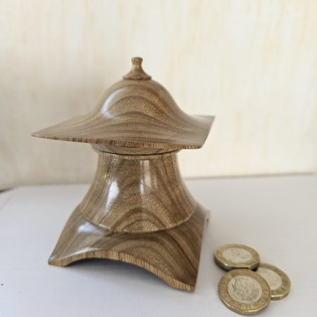 hand turned lidded trinket box made from sweet chestnut