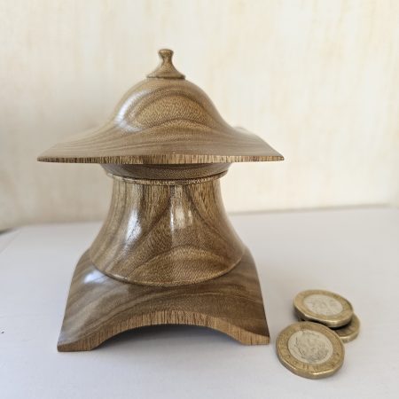 hand turned lidded trinket box made from sweet chestnut