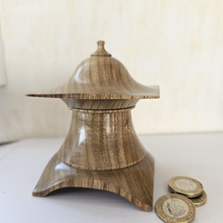 hand turned lidded trinket box made from sweet chestnut