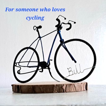 Personalised bicycle gift for cyclists, ornament and keepsake