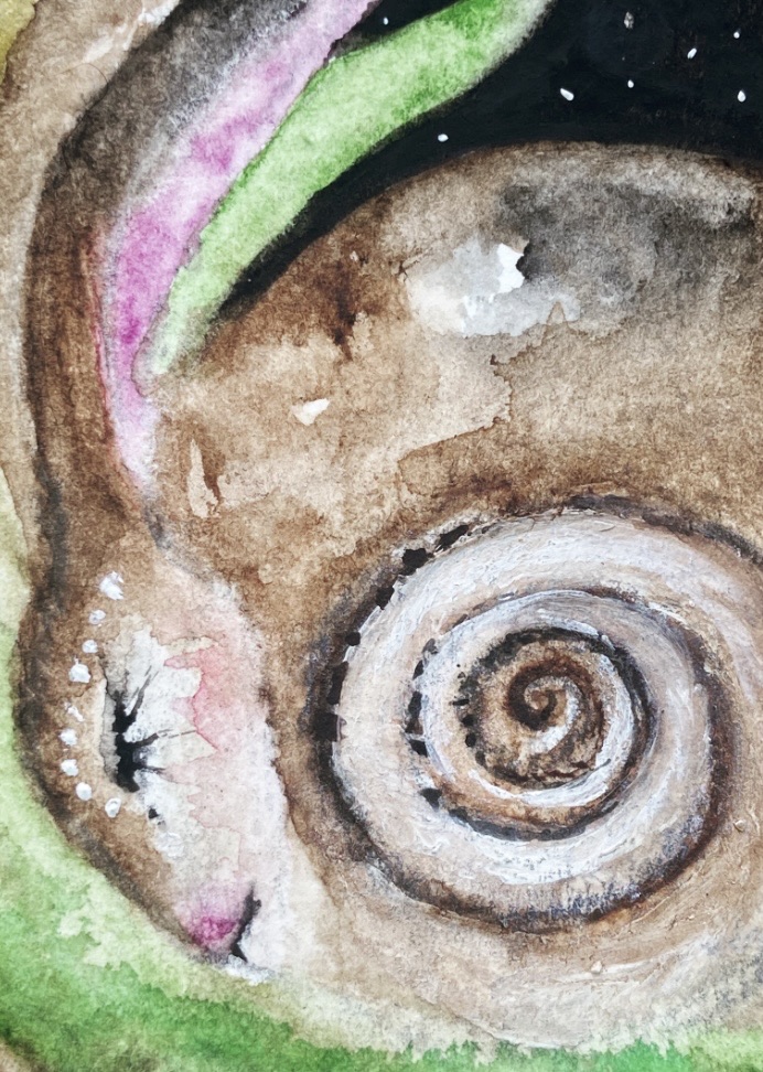 Original Mother Earth Woodland Hare Rabbit in Moonlight Watercolour Wall Art