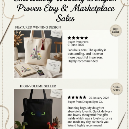 1000+ Embroidery Designs USB Bundle, Etsy Proven Sales Designs