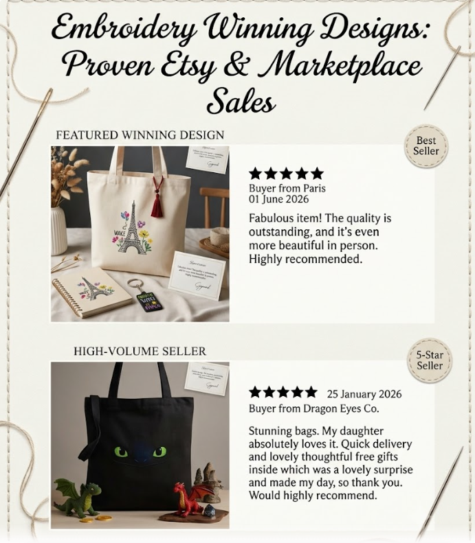 1000+ Embroidery Designs USB Bundle, Etsy Proven Sales Designs