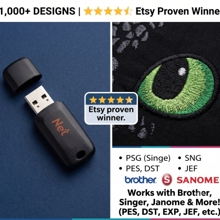 1000+ Embroidery Designs USB Bundle, Etsy Proven Sales Designs