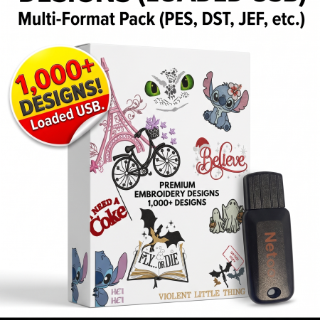 1000+ Embroidery Designs USB Bundle, Etsy Proven Sales Designs