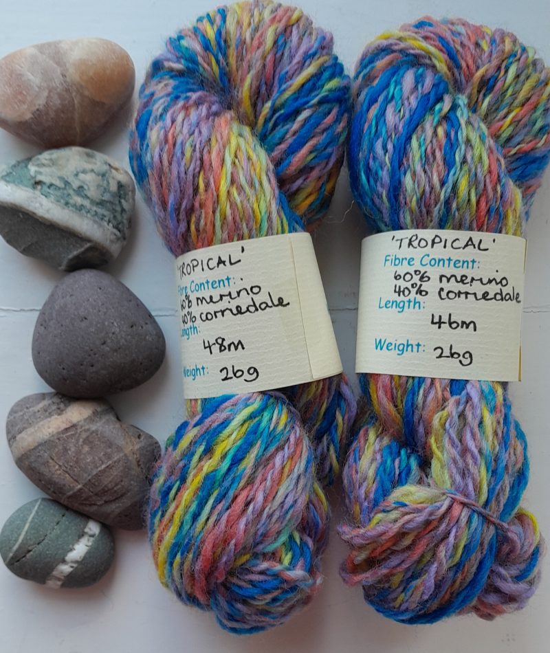 Hand Spun Yarn of merino and corriedale fibres.