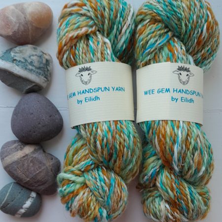 Hand Spun Yarn with mulberry silk, pineapple fibre, merino wool fibres