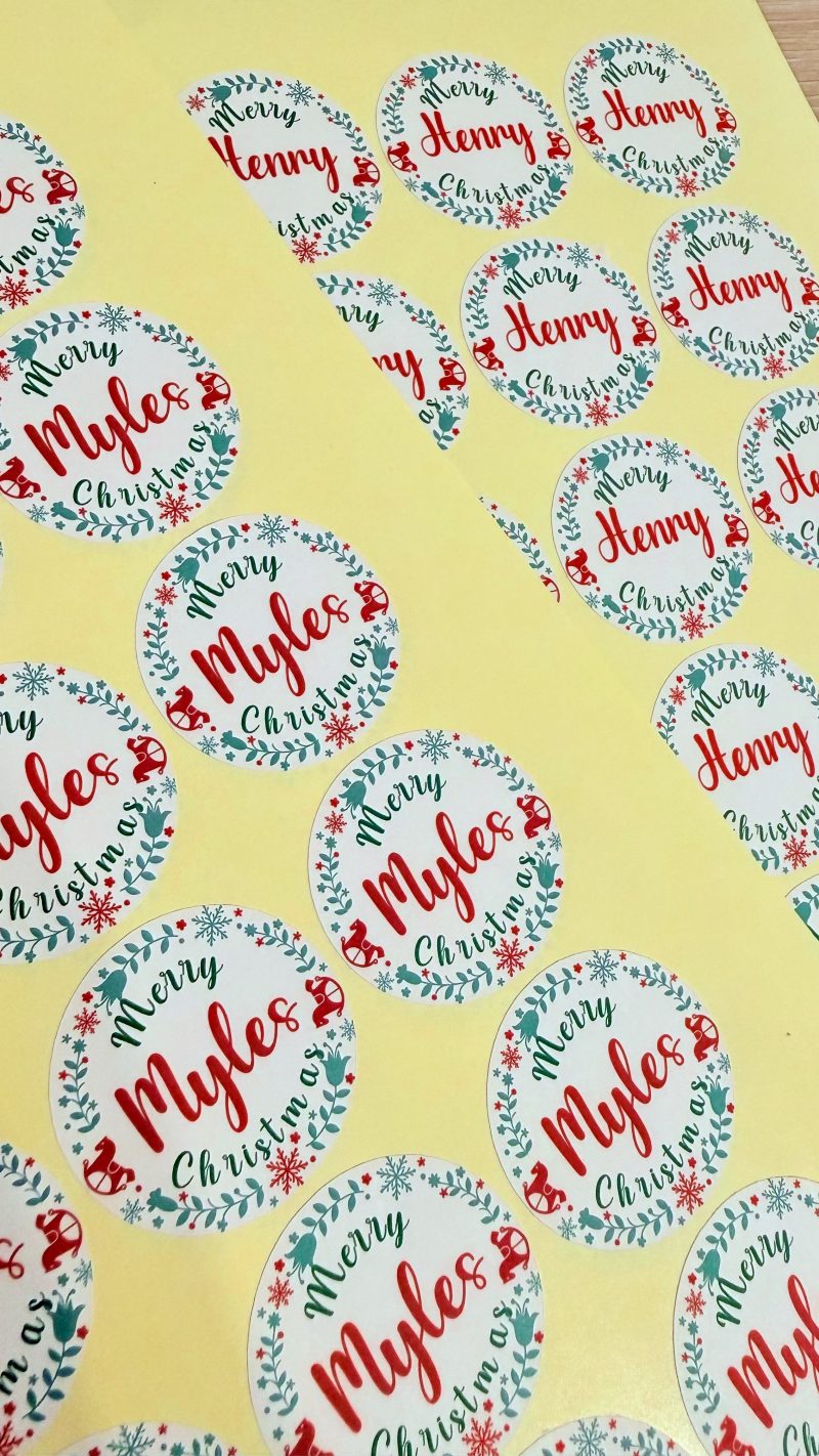 Christmas present stickers