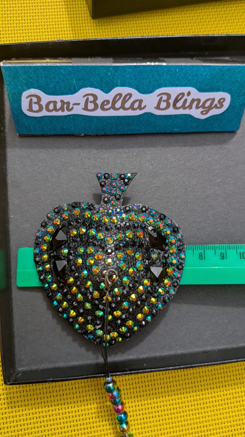 Handmade burlesque nipple tassels and pasties black AB spades