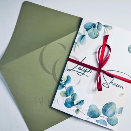 SAMPLE - Wedding Invitation - Gateway Fold with Ribbon