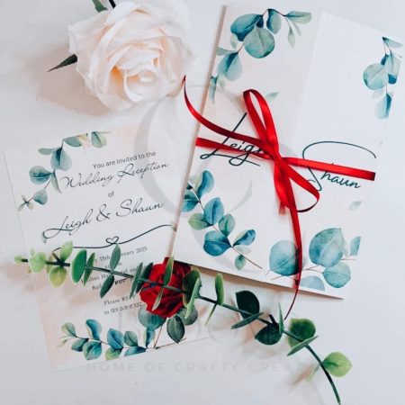 SAMPLE - Wedding Invitation - Gateway Fold with Ribbon