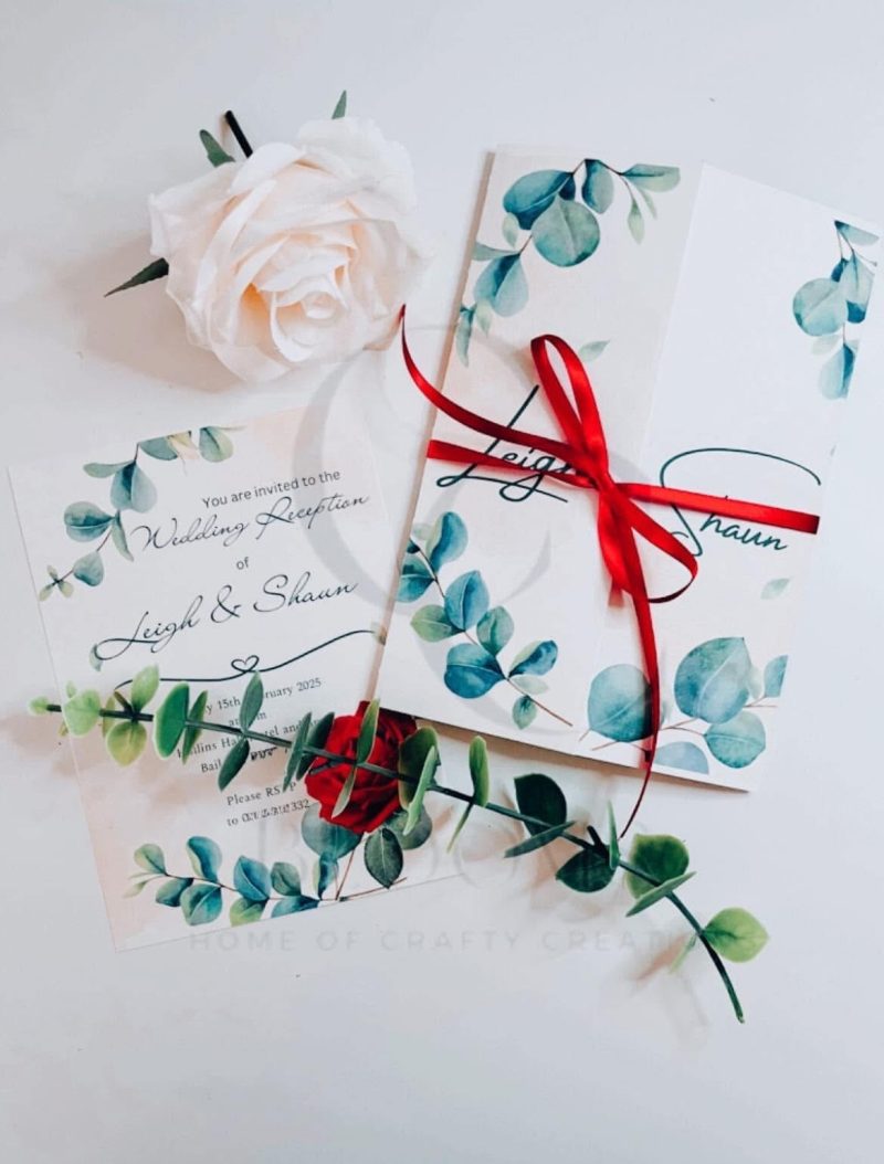 SAMPLE - Wedding Invitation - Gateway Fold with Ribbon
