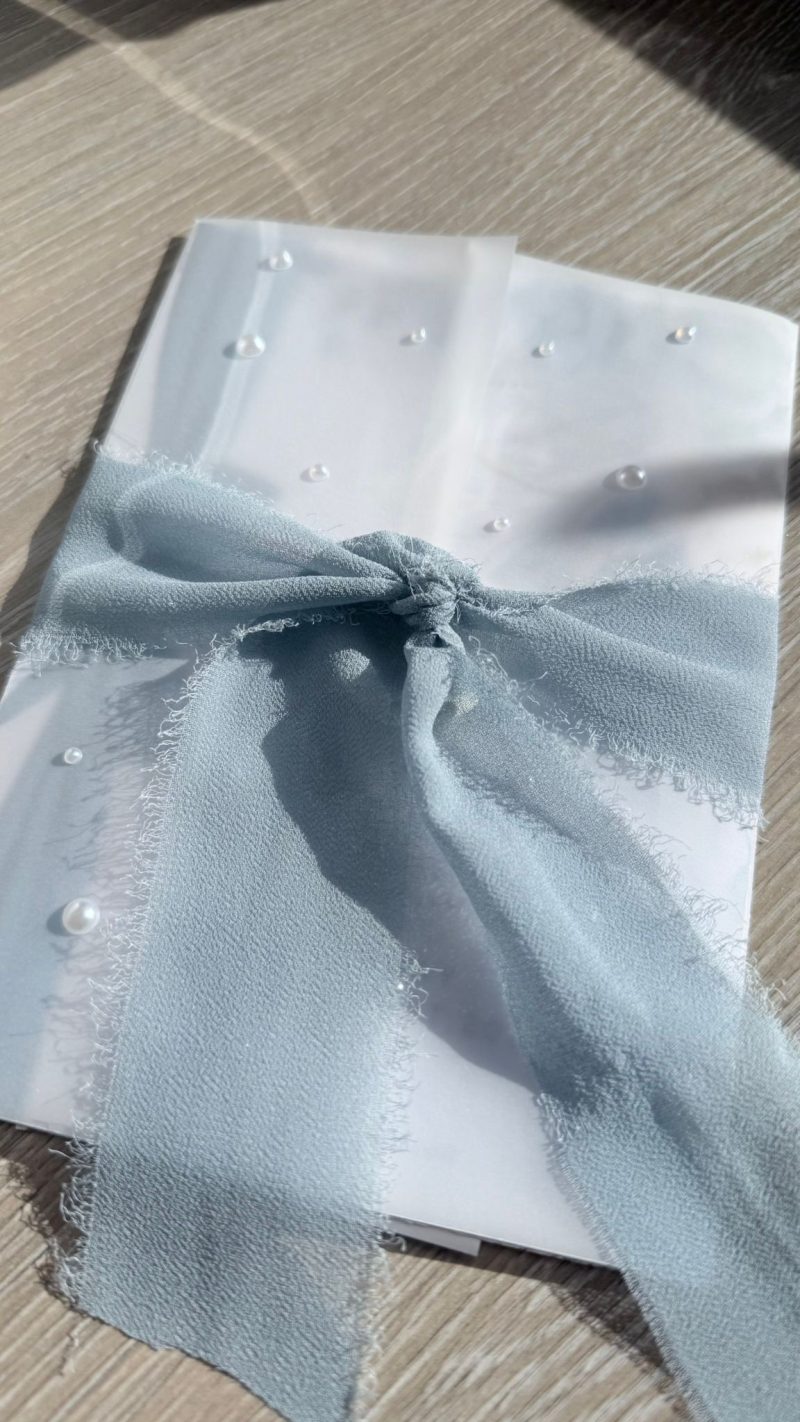 SAMPLE - Elegant pearl sealed Vellum Wedding Invitation