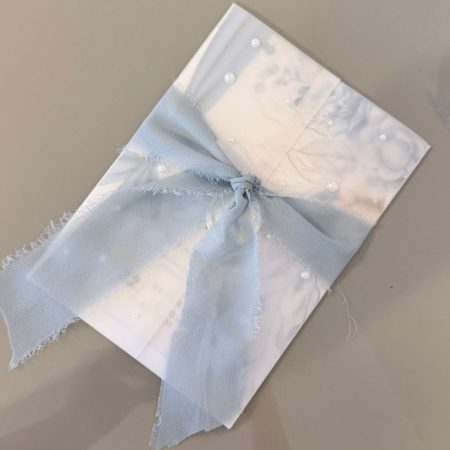 SAMPLE - Elegant pearl sealed Vellum Wedding Invitation