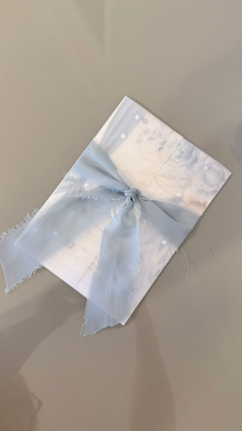 SAMPLE - Elegant pearl sealed Vellum Wedding Invitation