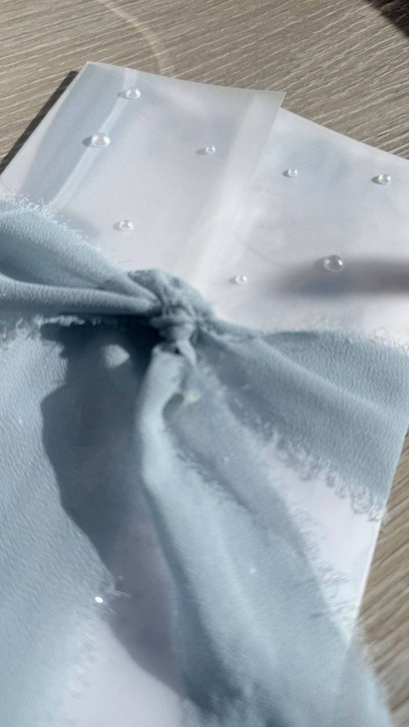 SAMPLE - Elegant pearl sealed Vellum Wedding Invitation