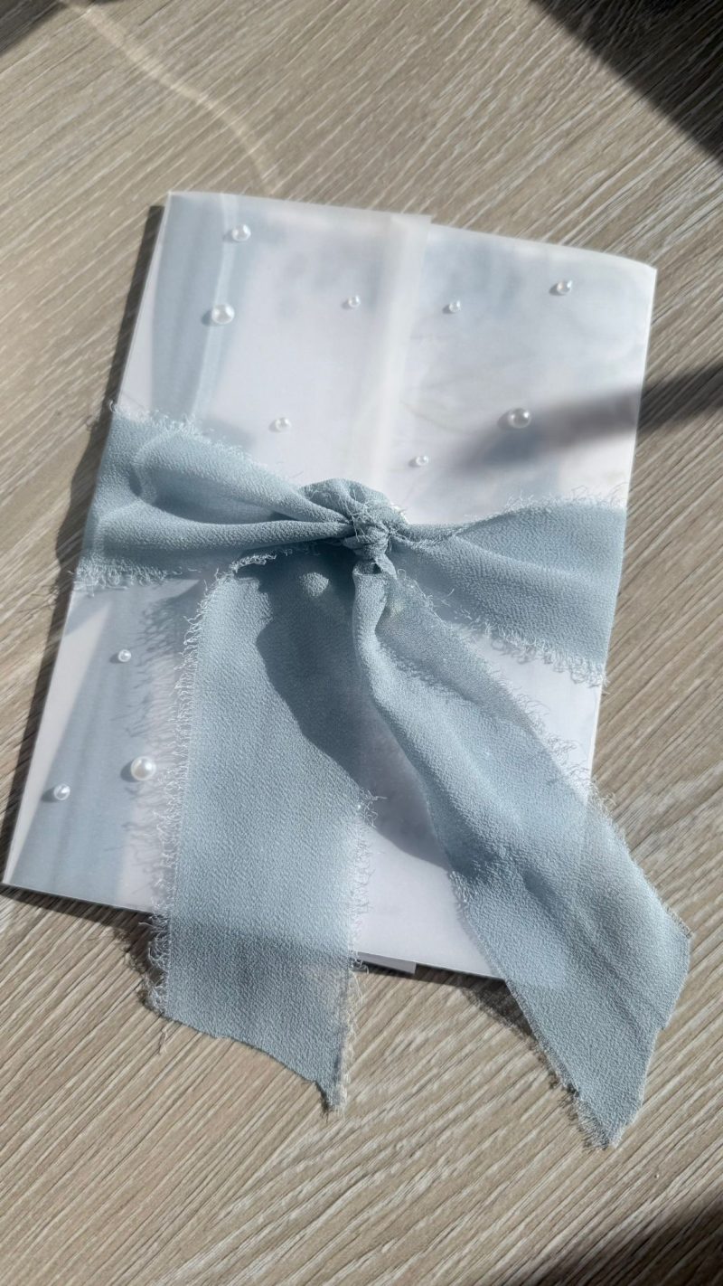 SAMPLE - Elegant pearl sealed Vellum Wedding Invitation