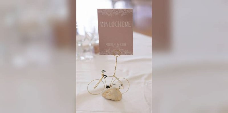 Wedding bike table number holders.