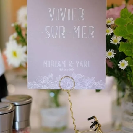 Wedding bike table number holders.