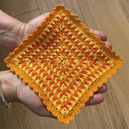 Handmade Micro Crochet Miniature Blanket / Coaster (Autumn Tones)