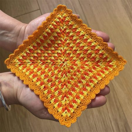 Handmade Micro Crochet Miniature Blanket / Coaster (Autumn Tones)