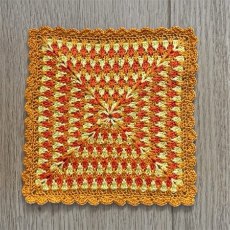 Handmade Micro Crochet Miniature Blanket / Coaster (Autumn Tones)