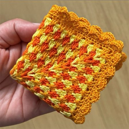 Handmade Micro Crochet Miniature Blanket / Coaster (Autumn Tones)