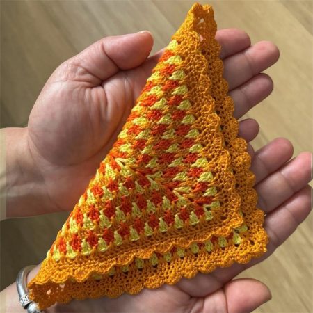 Handmade Micro Crochet Miniature Blanket / Coaster (Autumn Tones)