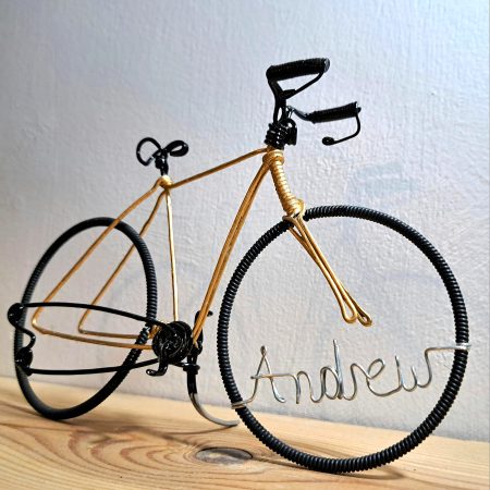 Gift for cyclists personalised bike keepsake and cake topper.