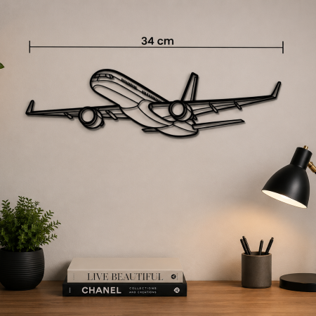 Boeing 757 3D Printed PLA Wall Art | Black 34cm Aviation Home Décor