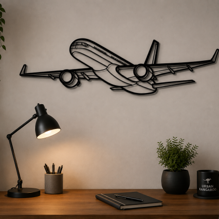 Boeing 757 3D Printed PLA Wall Art | Black 34cm Aviation Home Décor