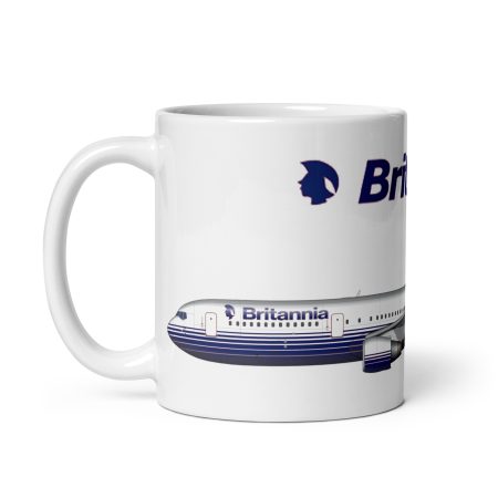 Britannia Airways Boeing 767 Mug – 11oz White Ceramic Retro Aviation Gift