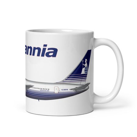 Britannia Airways Boeing 767 Mug – 11oz White Ceramic Retro Aviation Gift