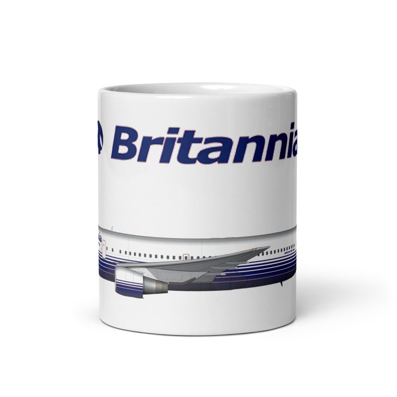 Britannia Airways Boeing 767 Mug – 11oz White Ceramic Retro Aviation Gift