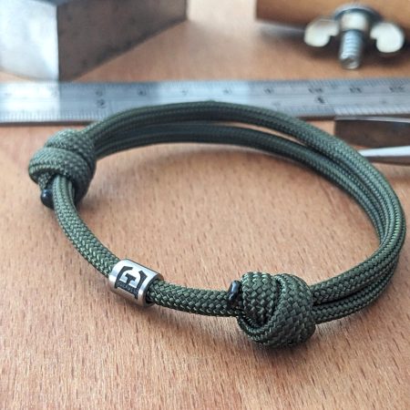 Cord Bracelet with Engraved Coordinates Name Date Symbols