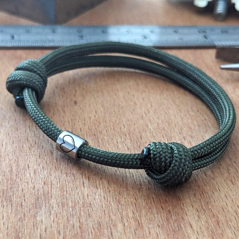 Cord Bracelet with Engraved Coordinates Name Date Symbols
