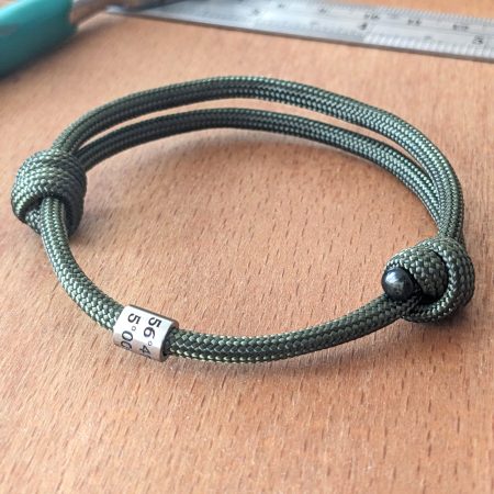 Cord Bracelet with Engraved Coordinates Name Date Symbols