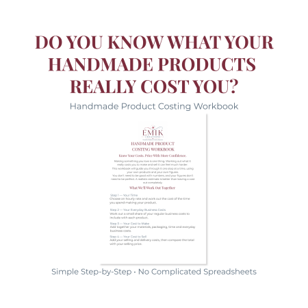 Handmade Product Costing Workbook – Printable PDF