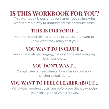 Handmade Product Costing Workbook – Printable PDF