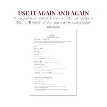 Handmade Product Costing Workbook – Printable PDF
