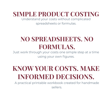 Handmade Product Costing Workbook – Printable PDF