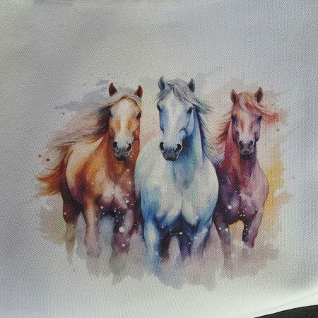 Canvas bag with horses