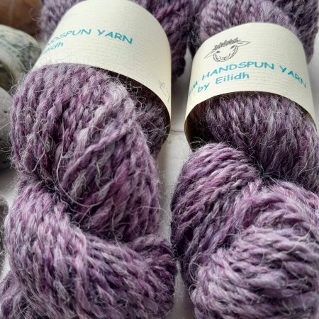 Hand Spun Yarn - Merino & Alpaca Wool - Alpine Purple