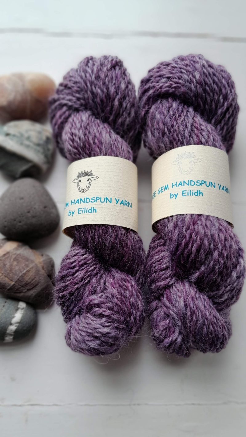 Hand Spun Yarn - Merino & Alpaca Wool - Alpine Purple